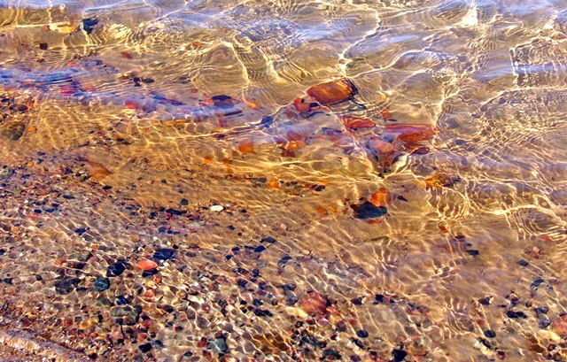 小块蜜蜡海珀原矿被海水冲到海边